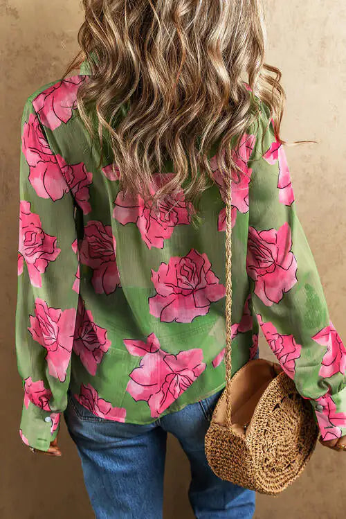 Floral Elegance Long Sleeve Shirt