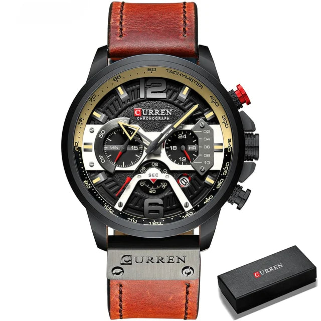 Tactical Elegance Leather Watch